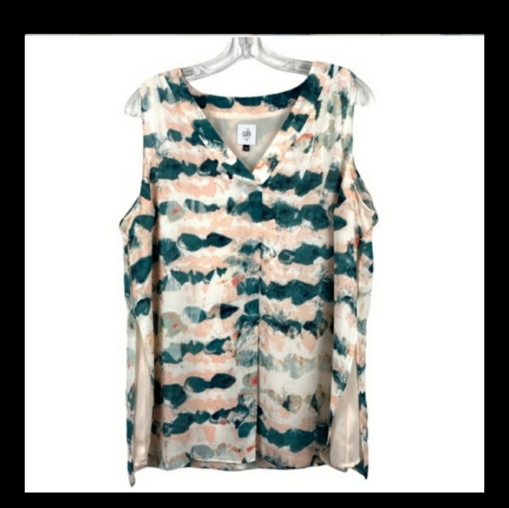 CAbi Watercolor sleeveless blouse, XS